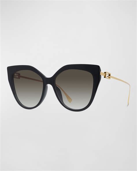 fendi eyes logo rappers|FENDI Metal Baguette Cat Eye Sunglasses FE400471 Black .